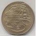 AUSTRALIA 1966 . TWENTY 20  CENTS COIN . ERROR . HALF THE EDGE MILLED and CLIPPED